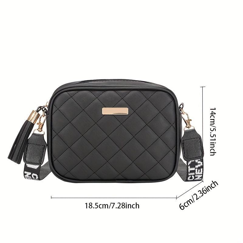 Argyle Quilted Crossbody Bag Square Purse For Women