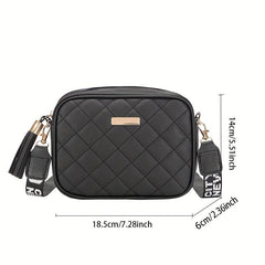 Argyle Quilted Crossbody Bag Square Purse For Women