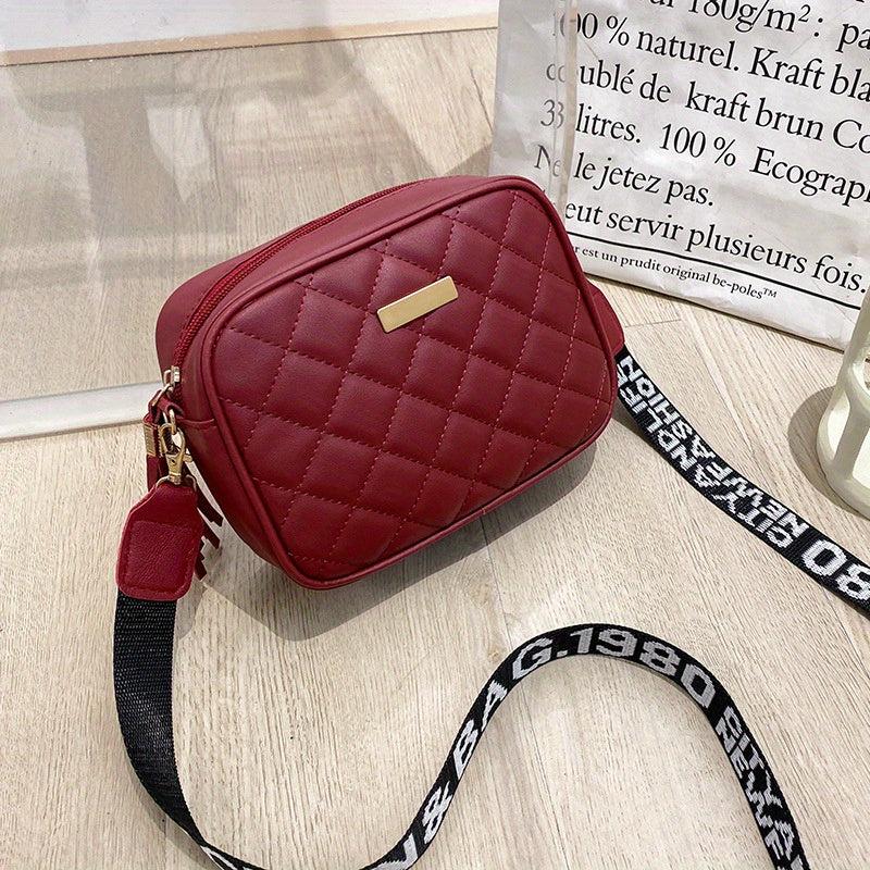 Argyle Quilted Crossbody Bag Square Purse For Women