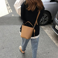 Solid Bucket Bag Set Small Crossbody Bag Women's Shoulder Bag