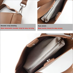 Solid Bucket Bag Set Small Crossbody Bag Women's Shoulder Bag
