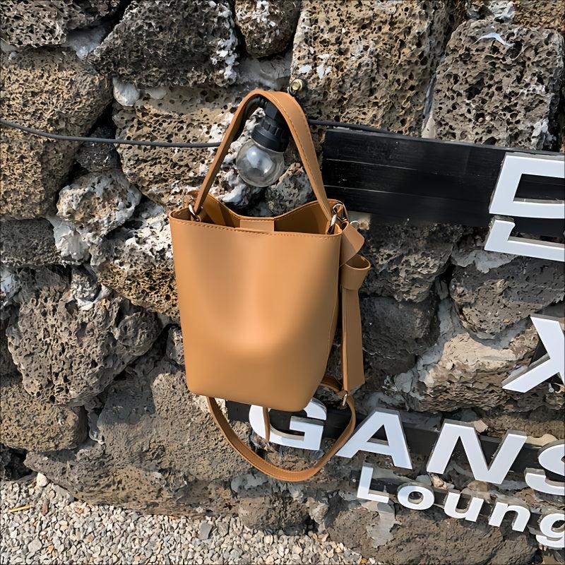 Solid Bucket Bag Set Small Crossbody Bag Women's Shoulder Bag