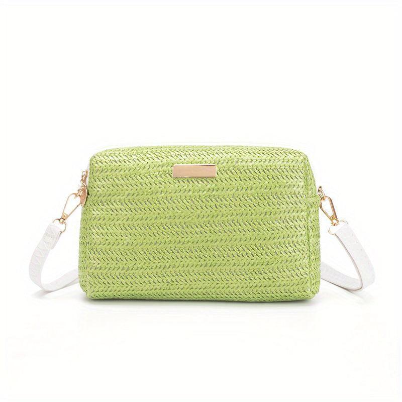 Straw Crossbody Phone Bag Summer Beach Shoulder Bag Women's Handbag