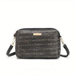 Straw Crossbody Phone Bag Summer Beach Shoulder Bag Women's Handbag