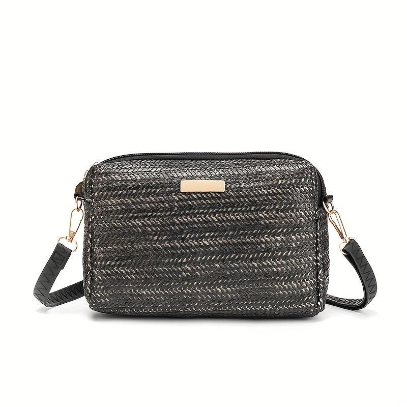 Straw Crossbody Phone Bag Summer Beach Shoulder Bag Women's Handbag