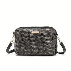 Straw Crossbody Phone Bag Summer Beach Shoulder Bag Women's Handbag
