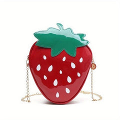 Strawberry Shaped Chain Crossbody Bag Novelty Purse For Girls