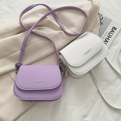 Mini Flap Crossbody Bag Women's Saddle Bag PU Leather