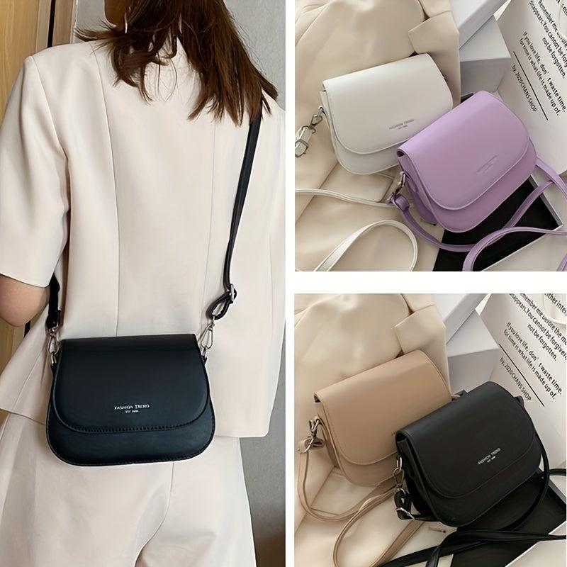 Mini Flap Crossbody Bag Women's Saddle Bag PU Leather