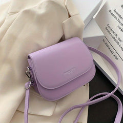 Mini Flap Crossbody Bag Women's Saddle Bag PU Leather