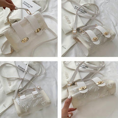Clear PVC Casual Shoulder Bag Graffiti Print Handbag