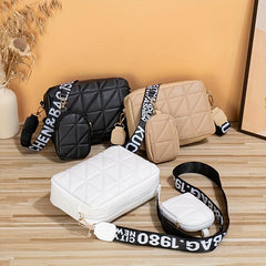 Mini Square Crossbody Bag PU Leather Purse Versatile Shoulder Bag