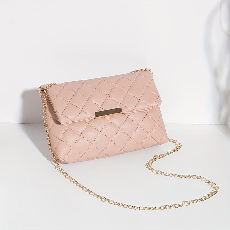 Argyle Quilted Crossbody Bag Chain Shoulder Purse