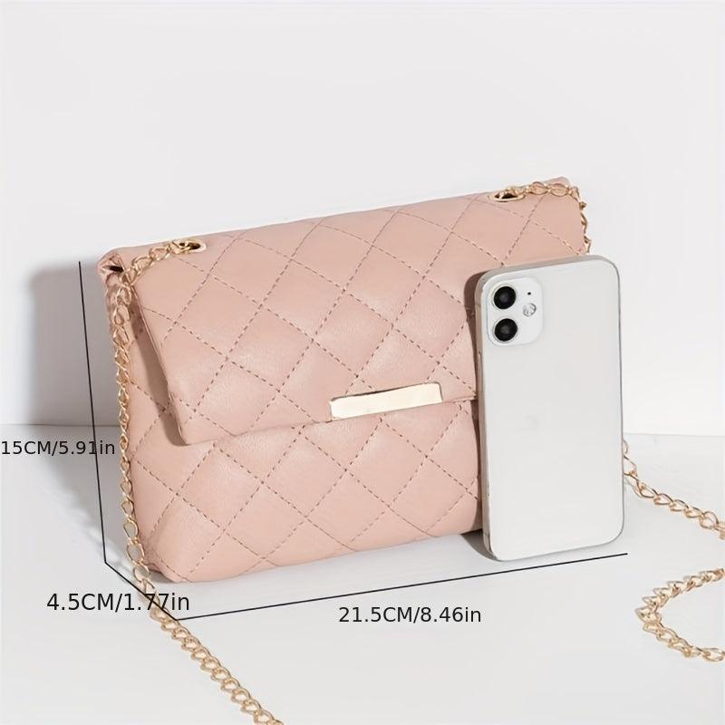 Argyle Quilted Crossbody Bag Chain Shoulder Purse