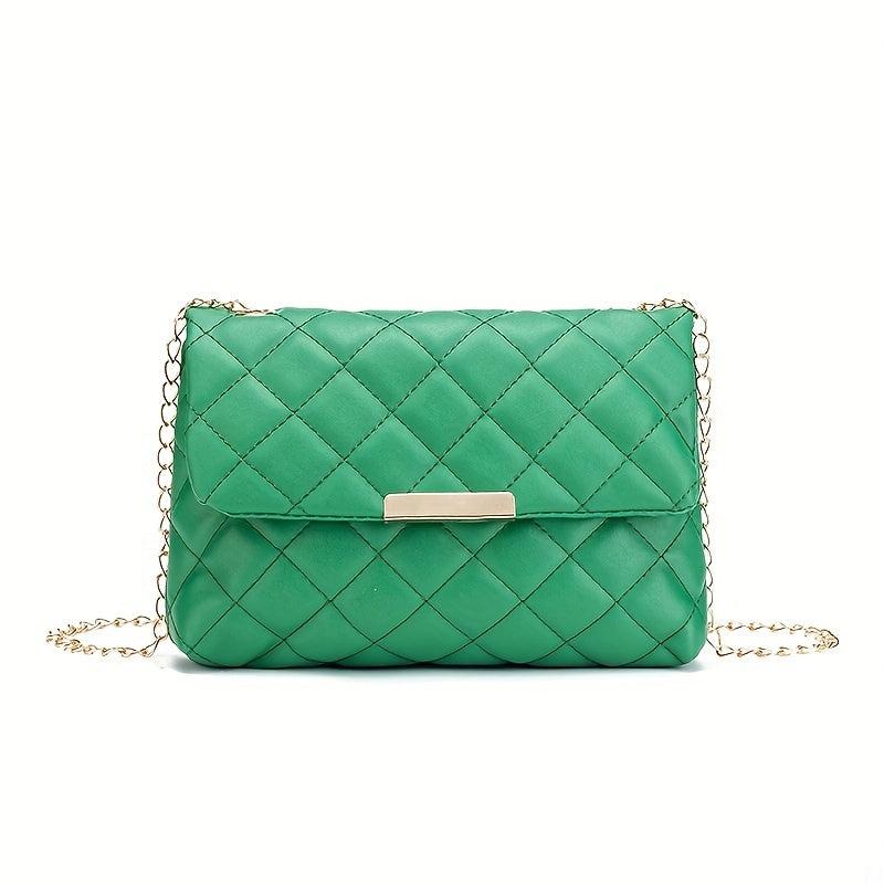 Argyle Quilted Crossbody Bag Chain Shoulder Purse