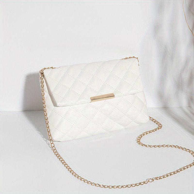 Argyle Quilted Crossbody Bag Chain Shoulder Purse