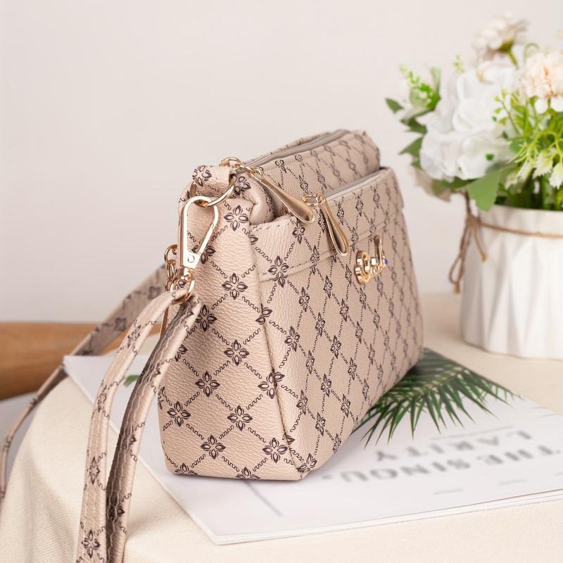 Vintage Argyle Print Crossbody Bag Shoulder Bag Mothers Gift For Mom