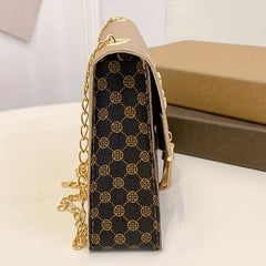 Tassel Deer Decor Crossbody Bag Chain Shoulder Bag Women's Printed Square Purses