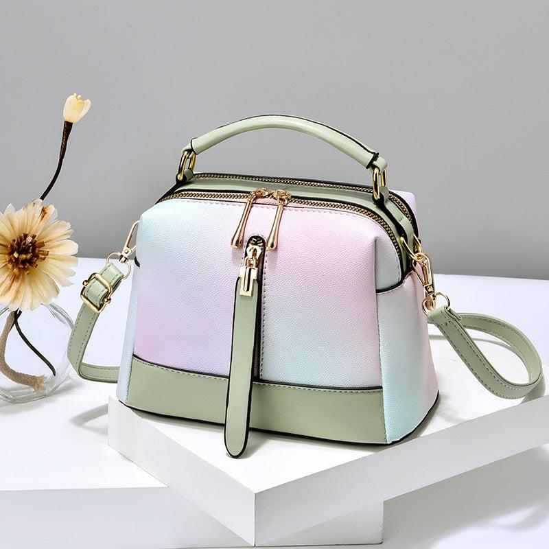 Ombre Crossbody Bag Faux Leather Purse Zipper Shoulder Bag