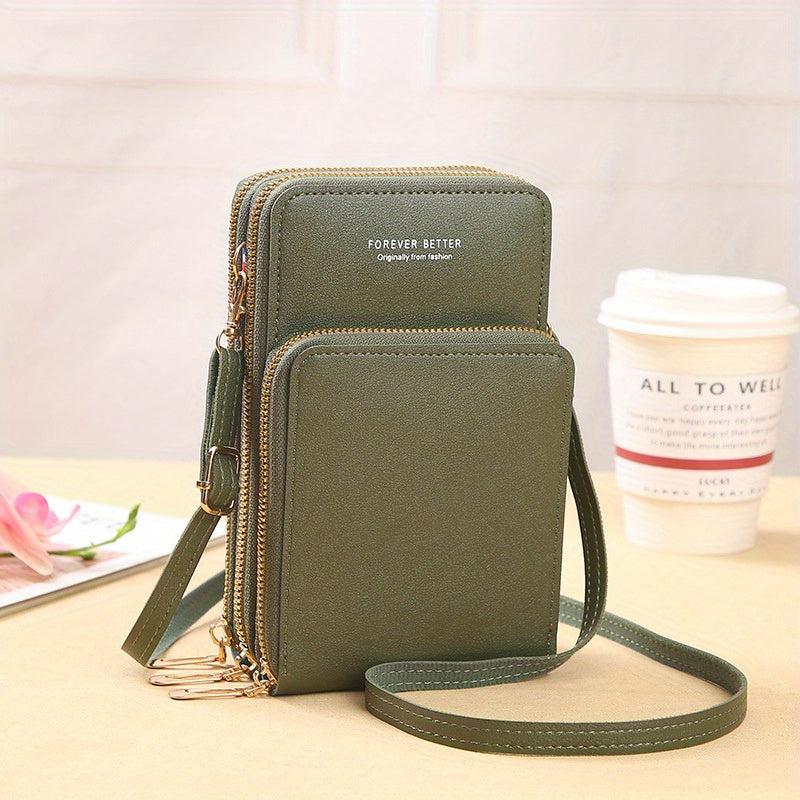 Mini PU Leather Crossbody Bag for Touch Screen Phone