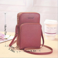 Mini PU Leather Crossbody Bag for Touch Screen Phone
