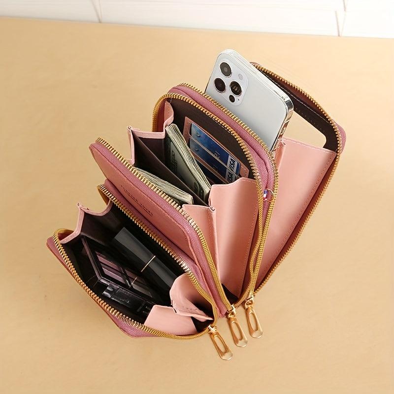 Mini PU Leather Crossbody Bag for Touch Screen Phone