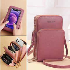 Mini PU Leather Crossbody Bag for Touch Screen Phone