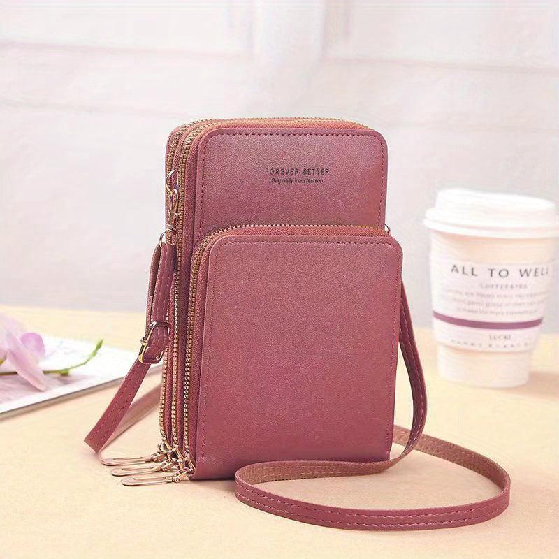 Mini PU Leather Crossbody Bag for Touch Screen Phone