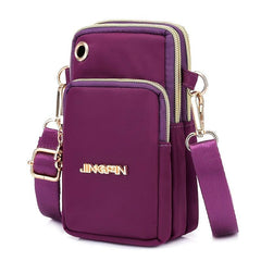 Women's Crossbody Bag with Zipper, Nylon Storage for Coin & Earphone