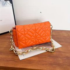 Quilted Crossbody Bag Chain Shoulder Bag Women's Square Flap Purse Handbag
