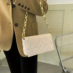 Quilted Crossbody Bag Chain Shoulder Bag Women's Square Flap Purse Handbag