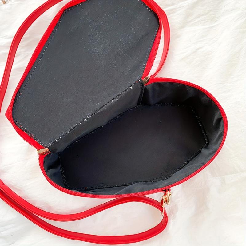 Retro Cross Print Coffin Shape Goth Shoulder Bag