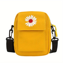 Daisy Embroidery Crossbody Bag Mini Phone Purse