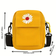 Daisy Embroidery Crossbody Bag Mini Phone Purse