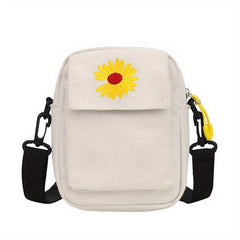 Daisy Embroidery Crossbody Bag Mini Phone Purse