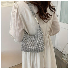 Rhinestone Crossbody Bag All Over Rhinestone Shoulder Bag Stylish Underarm Purse