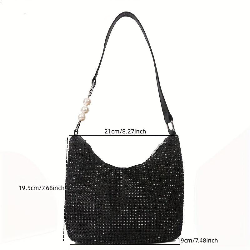Rhinestone Crossbody Bag All Over Rhinestone Shoulder Bag Stylish Underarm Purse