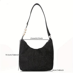 Rhinestone Crossbody Bag All Over Rhinestone Shoulder Bag Stylish Underarm Purse