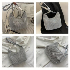Rhinestone Crossbody Bag All Over Rhinestone Shoulder Bag Stylish Underarm Purse