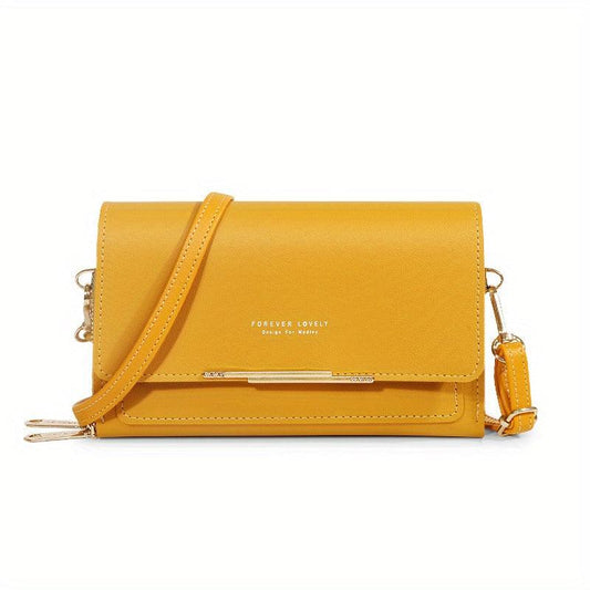 Letter Graphic Crossbody Bag Clutch Wallet Square Cell Phone Purse