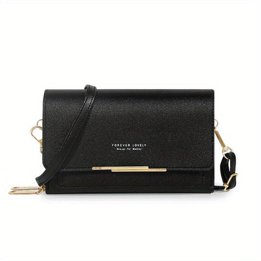 Letter Graphic Crossbody Bag Clutch Wallet Square Cell Phone Purse
