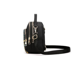 Small Print Crossbody Bag Zipper Sling Bag Casual Bag