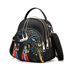 Small Print Crossbody Bag Zipper Sling Bag Casual Bag