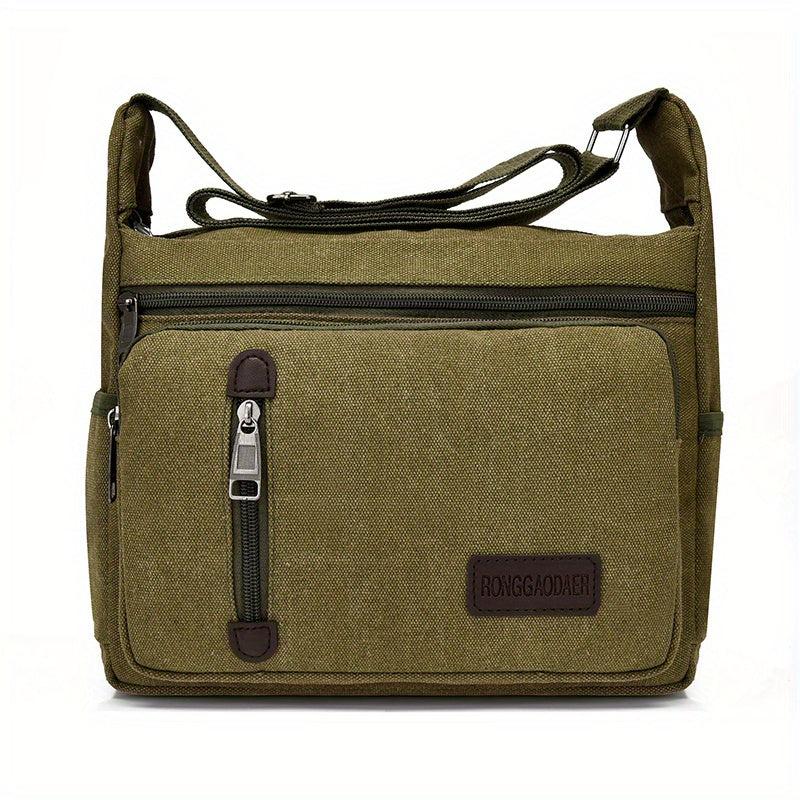 Functional Canvas Crossbody Bag Military Travel Hiking Shoulder Bag
