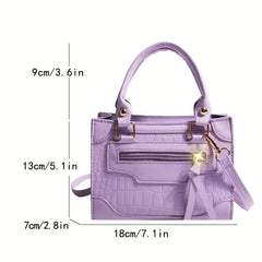 Stylish Crossbody Bag Solid PU Leather Shoulder Handbag