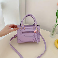 Stylish Crossbody Bag Solid PU Leather Shoulder Handbag