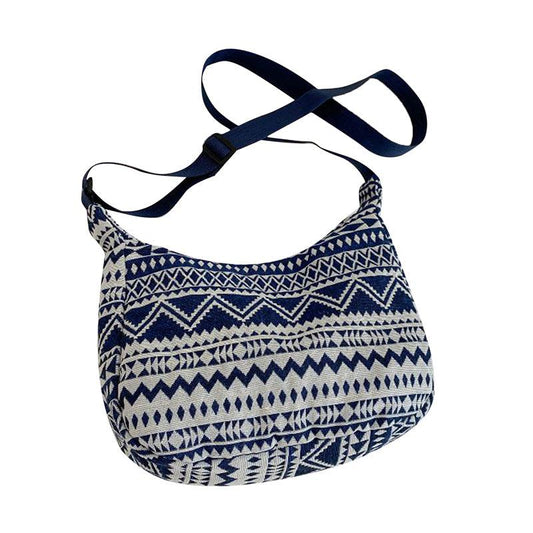 Geometric Pattern Canvas Shoulder Bag for Work