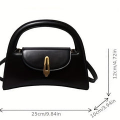 Satchel Bag Shoulder Bag Metal Button Detachable Strap