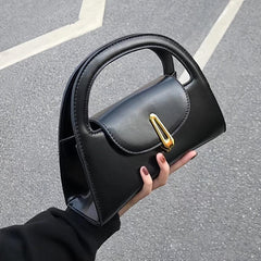 Satchel Bag Shoulder Bag Metal Button Detachable Strap