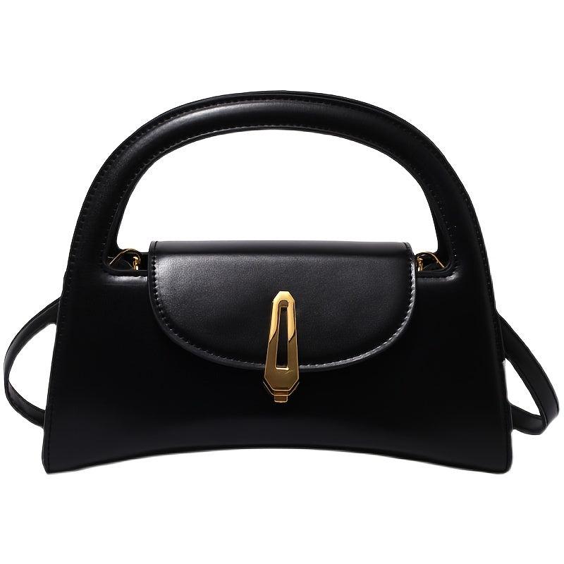 Satchel Bag Shoulder Bag Metal Button Detachable Strap
